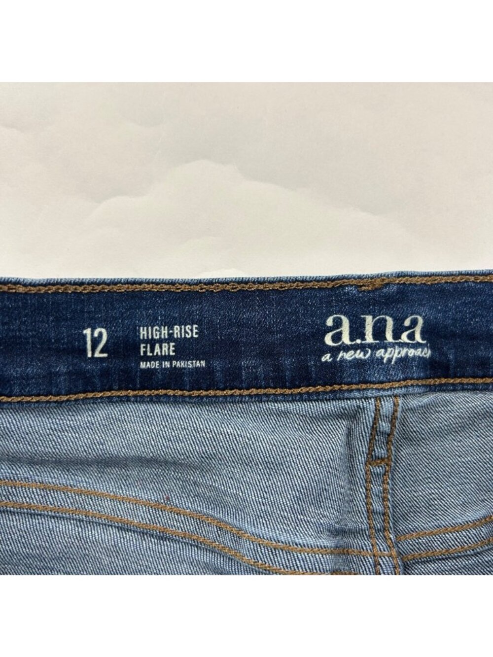 a.n.a. Dark Wash High Rise Flare Jeans 12 - Picture 3 of 6